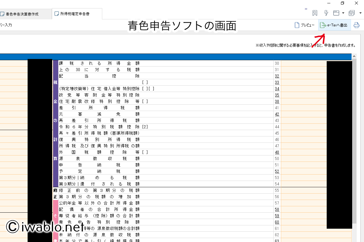 青色申告ソフトでデータを作成する